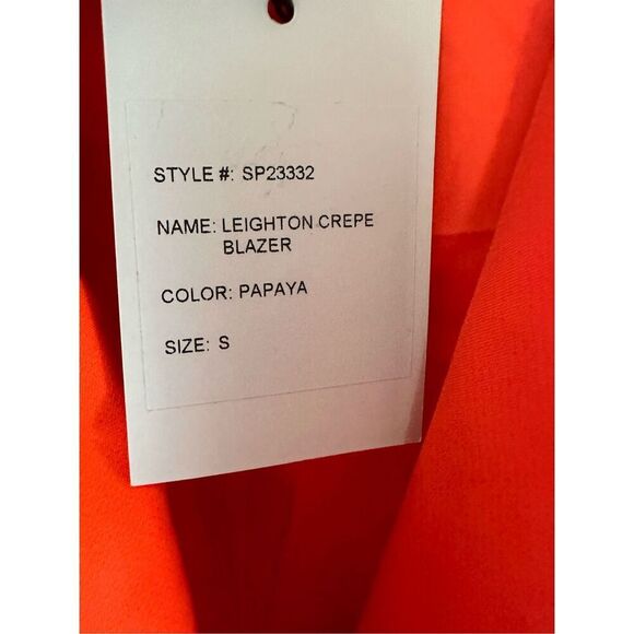 Generation Love Leighton Crepe Blazer in Papaya Size S - Picture 7 of 9